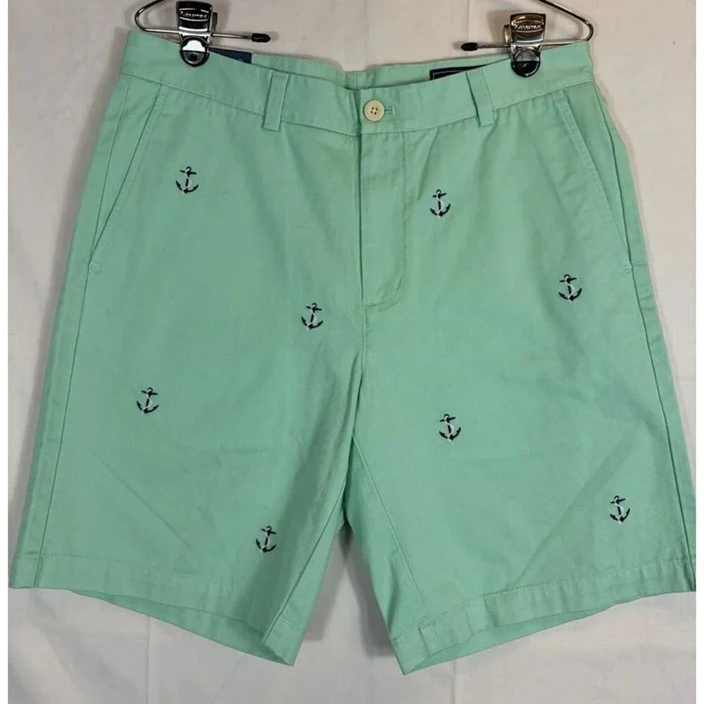 Vineyard Vines Classic Fit 9” Breaker Shorts Green Nautical Men’s 33” NWT